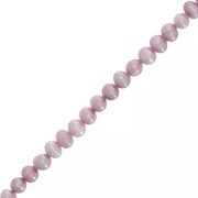Perles d'eau douce olives irrégulières 6.5x5.5 mm - Rose nacré x40cm