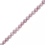 Perles d'eau douce olives irrégulières 6.5x5.5 mm - Rose nacré x40cm