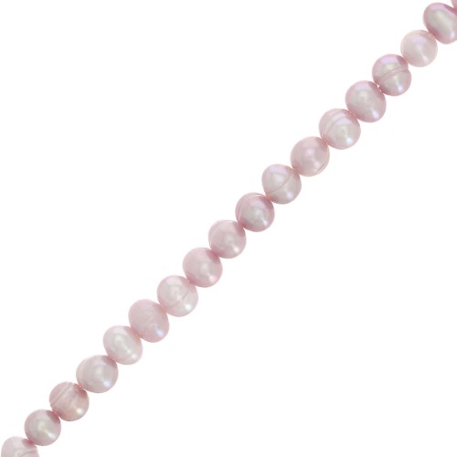 Perles d'eau douce olives irrégulières 6x5 mm - Rose nacré x34cm