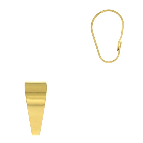 Attache pendentif 13 mm - Doré à l'or fin x1