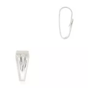 Attache pendentif 8.5 mm effet plissé - Placage Argent fin vieilli x1