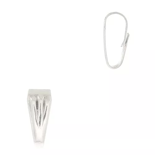 Attache pendentif 8.5 mm effet plissé - Placage Argent fin vieilli x1