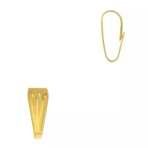 Attache pendentif 8.5 mm effet plissé - Doré à l'or fin x1