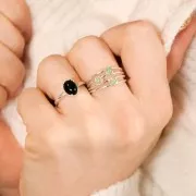 Bague 3 sertis pour cabochon 3 mm - Taille 50 - Argent 925 x1