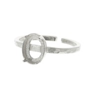 Bague réglable travaillé pour cabochon 8x6 mm - Argent 925 x1