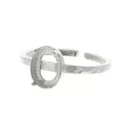 Bague réglable travaillé pour cabochon 8x6 mm - Argent 925 x1