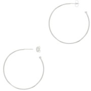 Créoles ouvertes avec boule 54 mm à décorer - Fil 1.6 mm - Placage Argent fin x2|raw }}
