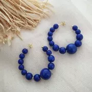 Créoles ouvertes avec boule 54 mm à décorer - Fil 1.6 mm - Placage Argent fin x2