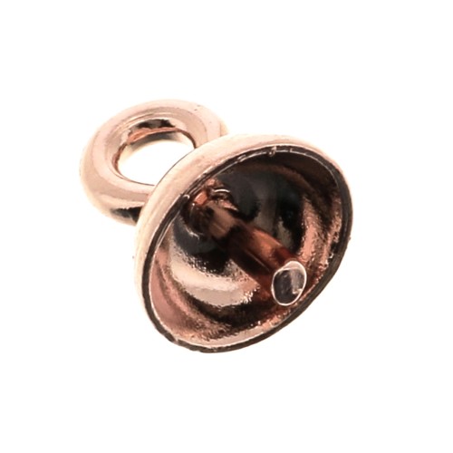 Attache pendentif pour ronde semi-percée 4 et 6 mm - Doré rose x1