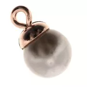 Attache pendentif pour ronde semi-percée 4 et 6 mm - Doré rose x1