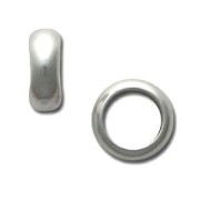 Poussoir rond pour cuir Regaliz 6x14 mm Placage Argent fin vieilli