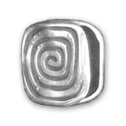 Poussoir spirale pour cuir Regaliz 12x12mm Placage Argent fin vieilli