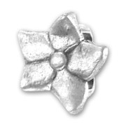 Poussoir fleur pour cuir Regaliz 17 mm Placage Argent fin vieilli x1|raw }}