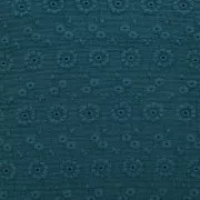 Tissu double gaze de coton brodé Suzy - Paon x10cm