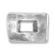 Poussoir rectangle pour cuir Regaliz 20 mm Placage Argent fin vieilli x1|raw }}