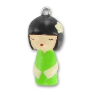 Breloque Kokeshi 27 mm Vert x1|raw }}