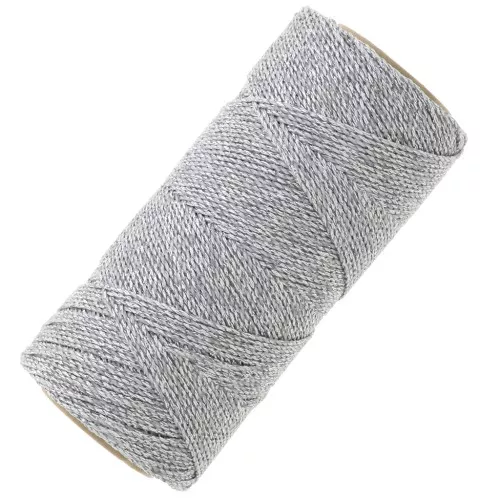 Bobine de fil ciré Linhasita pour micro macramé 1.2 mm - Argenté (Prata) x164m