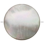 Perle plate forme palet en nacre teintée 8 mm - Gris x1