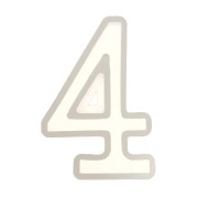 Moule silicone pour réaliser le chiffre 4 en résine 40x25 mm x1|raw }}