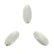 Perles olive diamantées 8x4 mm argenté x10