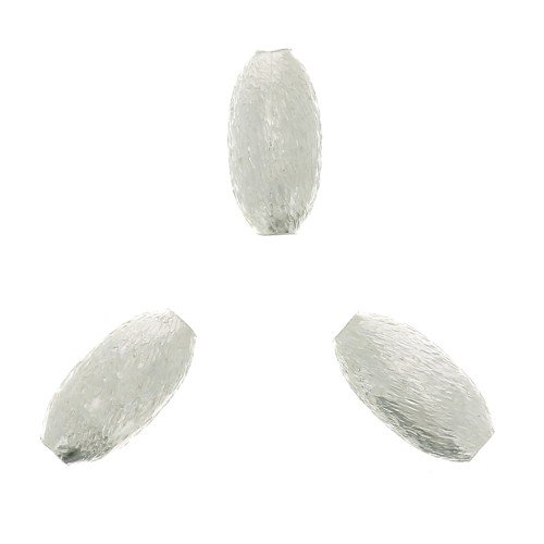 Perles olive diamantées 8x4 mm argenté x10