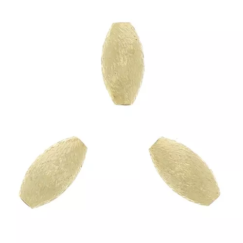 Perles olive diamantées 8x4 mm doré à l'or fin x10