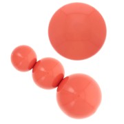 Assortiment 26 perles rondes 8-10-14 mm &2 cabochons en résine opaque Rouge corail|raw }}