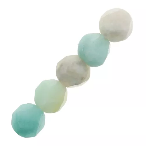 Perles hexagonales 6 mm pierre gemme - Amazonite x15