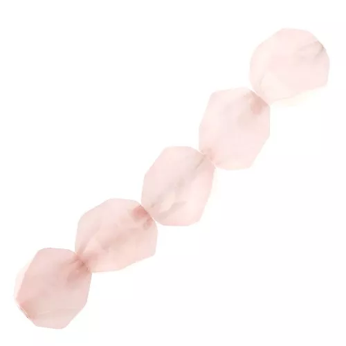 Perles hexagonales 6 mm pierre gemme - Quartz Rose x15