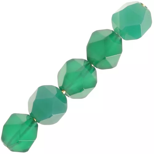 Perles hexagonales 6 mm pierre gemme - Agate verte x15