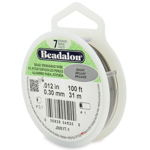 Fil Cablé 7 brins 0.30 mm - Beadalon - Acier x31 m