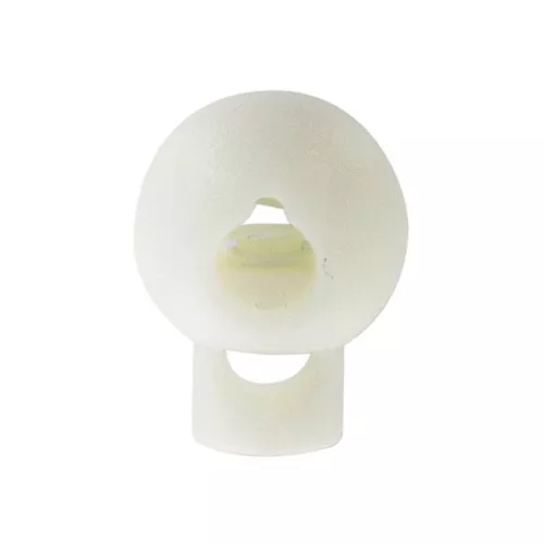 Arrêt cordon boule en plastique - Stop cordon à ressort - 10 mm Blanc x1