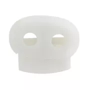 Arrêt cordon plat double trou de 3.6 mm - Stop cordon - Blanc x1