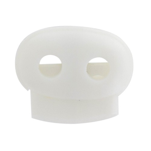 Arrêt cordon plat double trou de 3.6 mm - Stop cordon - Blanc x1