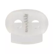 Arrêt cordon plat double trou de 4.3 mm - Stop cordon - Transparent x1