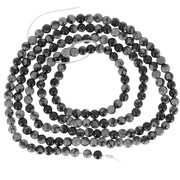 Perles rondes 2 mm pierre gemme - Obsidienne mouchetée x40cm