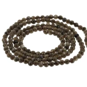 Perles rondes facettées 2 mm pierre gemme - Obsidienne x38cm