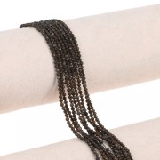 Perles rondes facettées 2 mm pierre gemme - Obsidienne x38cm