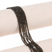 Perles rondes facettées 2 mm pierre gemme - Obsidienne x38cm