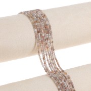 Perles rondes facettées 2 mm pierre gemme - Agate du Botswana x39cm