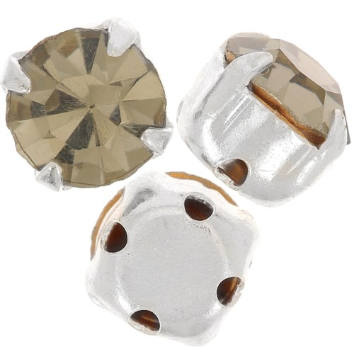 Chatons montés 6 mm Black Diamond x5