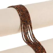 Perles rondes facettées 2 mm pierre gemme - Oeil de tigre x39cm