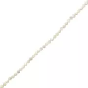 Perles rondes facettées 2 mm - Nacre blanche x39cm