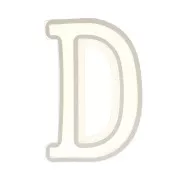 Moule silicone pour réaliser la lettre D en résine 40x22 mm x1