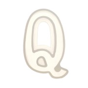 Moule silicone pour réaliser la lettre Q en résine 40x21 mm x1|raw }}