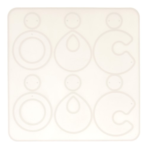 Moule silicone n°1 pour réaliser des boucles d'oreilles en résine 15x15 cm x1