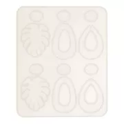 Moule silicone n°2 pour réaliser des boucles d'oreilles en résine 13x15.5 cm x1