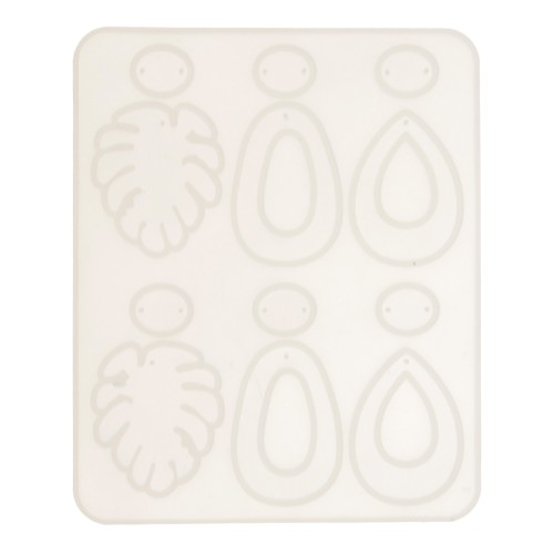 Moule silicone n°2 pour réaliser des boucles d'oreilles en résine 13x15.5 cm x1