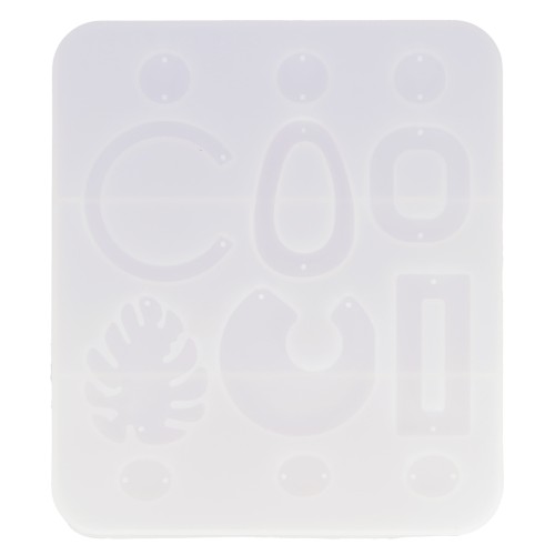 Moule silicone n°4 pour réaliser des boucles d'oreilles en résine 13.5x15.5 cm x1