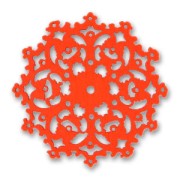 Fleur filigranée en bois 50 mm  Rouge x1|raw }}